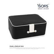 SOFISSofis首飾盒首飾收納盒飾品盒耳環(huán)兒童發(fā)飾盒多層歐式韓國簡約 黑色 220(長)/160(寬)/85(高)