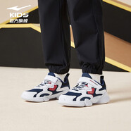 鴻星爾克童鞋兒童跑步鞋小貝密網(wǎng)男童運動(dòng)鞋春秋透氣女童小孩休閑鞋 藏深藍/正白-男童網(wǎng)面透氣 35