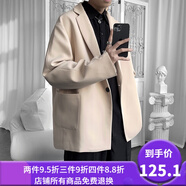 普戈斯胖子超大碼5XL糖果色一?？坌∥餮b外套加肥加大碼寬松秋冬季休閑 米白色 5XL
