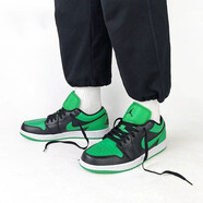 耐克（NIKE）板鞋aj1男女鞋Low情侶新款低幫輕便防滑運(yùn)動(dòng)休閑籃球鞋子【尖貨】 553560/553558-065 黑綠腳趾 43
