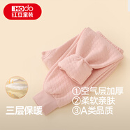 紅豆兒童保暖褲男女中大童秋冬加厚秋褲三層夾棉打底褲空氣層棉毛單褲 H1S50502灰粉 130