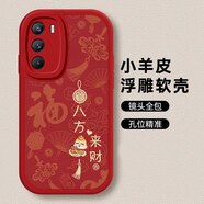 白樸達(dá) 適用IQOOneo5s手機(jī)殼V2154A軟外殼硅膠蛇年磨砂新款保護(hù)套小羊皮文字中國風(fēng)防摔新年男女款男時(shí)尚 中國紅-D06八方來財(cái) iQOONeo5S