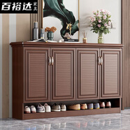 百裕達全鋁合金鞋柜家用門(mén)口咖啡色儲物柜戶(hù)外陽(yáng)臺防水防曬收納柜可定制 咖啡色 長(cháng)60*寬36*高100cm兩門(mén)