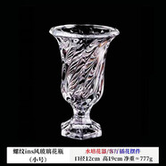 弗萊文茨北歐ins風(fēng)玻璃花瓶精致簡(jiǎn)約綠植鮮花插花擺件家用客廳透明小花瓶 螺旋花瓶（小號）