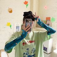 目丸夏季小雛菊花冰絲袖套女時尚泫雅風(fēng)百搭防曬紫外線護(hù)手臂長款手套 8#小啾啾