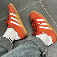 阿迪達斯 （adidas）GAZELLE INDOOR 潮流休閑 防滑耐磨緩震舒適德訓低幫休閑板鞋 HQ8718 白橙 38 (235mm)