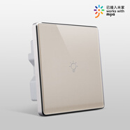 喜尚居 智能開關(guān)接入Mi家TM雙平臺(tái)觸摸開關(guān)2.5D弧面面板可場(chǎng)景聯(lián)動(dòng)ZK214 觸控金色一開86鋁合金邊框 WIFI雙平臺(tái)零火版