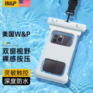 W&P【美国】手机防水袋可触屏游泳潜水通用气囊高清水下拍照温泉漂流外卖挂绳手机挂脖透明密封袋 白色-双窗高清拍摄【7.0英寸及以下适用】