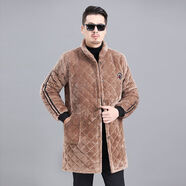 四川省省服男士高品質(zhì)加絨罩衣三層夾棉立領(lǐng)棉服外穿冬天加絨加厚 卡其色A098立領(lǐng)款均碼90-165斤