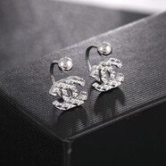 WOUG金店款2025新款時(shí)尚百搭簡(jiǎn)約女生黃耳環(huán)小香風(fēng)禮物金色耳釘 U型小香風(fēng)(銀色)螺紋款