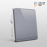 喜尚居 智能開關(guān)接入Mi家TM雙平臺(tái)觸摸開關(guān)2.5D弧面面板可場(chǎng)景聯(lián)動(dòng)ZK214 觸控灰色一開86鋁合金邊框 WIFI雙平臺(tái)零火版