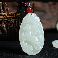 玉菲雅十二生肖玉吊墜男玉石玉牌項鏈龍牌屬相女玉掛件守護神白玉墜玉器 中款生肖馬