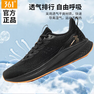 361°鋒熠科技運動(dòng)鞋25年夏季新款網(wǎng)面透氣Q彈軟底緩震跑鞋男 曜石黑/甜派橙 42
