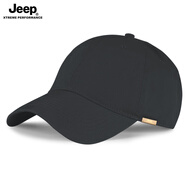 JEEP吉普2025新款大頭圍棒球帽男士防曬遮陽(yáng)帽休閑鴨舌帽女顯臉小男帽 黑色