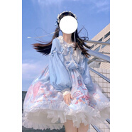 洛塔倪原創(chuàng  )設計洛麗塔公主裙洋裝驚艷夢(mèng)境游樂(lè )園OP裙lolita連衣裙蝴蝶結 [夢(mèng)境游樂(lè )園]淺藍色裙子+發(fā)帶 M 90-105斤