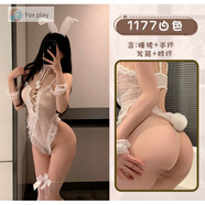 內衣性感睡衣女蕾絲綁帶連體衣兔女郎制服大碼套裝睡裙qqny 白色兔女郎 均碼80-130斤