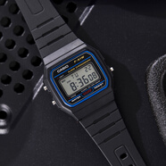 卡西歐（CASIO）男表小方塊電子表 運動(dòng)手表學(xué)生手表 多功能防水男士手表 經(jīng)典小方塊藍圈F-91W-1