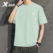 特步（XTEP） 運(yùn)動(dòng)短袖男裝t恤衫夏季透氣冰絲感速干上衣吸汗棉T跑步健身籃足 清醒綠-logo(速干) 2XL (185/104A)【現(xiàn)貨速發(fā)】