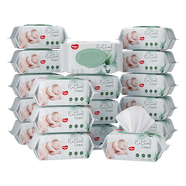 【95成新】好奇（Huggies）天然植物小森林濕巾80抽18包超厚倍柔鉑金裝增厚嬰童手口可用