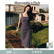 Abercrombie & Fitch【優(yōu)雅小碎花】女裝25夏季美式田園修身赫本風(fēng)連衣裙159-5697 海軍藍波點(diǎn) XXS 150/80A 短版