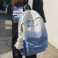 回力雙肩包男新款設計感文藝漸變書(shū)包女休閑大容量初中高中大學(xué)生背包 天青藍【升級輕便面料 無(wú)掛件】