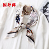 恒源祥長(cháng)方形女高級感領(lǐng)巾春夏2024新款百搭領(lǐng)巾薄款長(cháng)條洋氣時(shí)尚 航海圖-卡其色