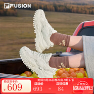 FILA FUSION斐樂女鞋經(jīng)典硬糖鞋厚底鞋時尚運動休閑鞋 【棉花糖/銀-MM】 硬糖鞋1代 37.5