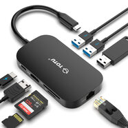 TOTUUSB C 集線(xiàn)器 9合1 Type C 集線(xiàn)器 4K HDMI 以太網(wǎng) PD 2 USB 3.0 讀卡器