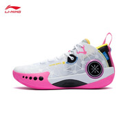 李寧（LI-NING）男鞋籃球鞋韋德幻影3反光夏季透氣網(wǎng)面減震低幫籃球場(chǎng)地鞋ABPT065 標準白/黑色-3 42