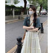 雅黛絲薇法式吊帶連衣裙女裝套裝裙2025夏季新款牛仔外套設(shè)計感超仙長裙子 牛仔外套+吊帶裙 M