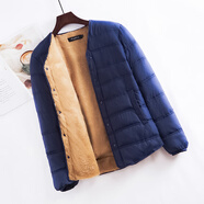 學(xué)子言校服神器 初高中生打底羽絨內膽青少年羊羔絨加厚內膽男保暖衣服 DH1015藏青_加絨款 XL_115-130斤