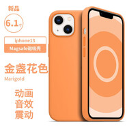 諾邦士 適用蘋果13手機(jī)殼動畫磁吸iphone13液態(tài)硅膠防摔手機(jī)保護(hù)套網(wǎng)紅純色高級品牌13promax手機(jī)殼強(qiáng)力 蘋果13【金盞花色】帶標(biāo)磁吸動畫液態(tài)硅膠 iphone 其他型號