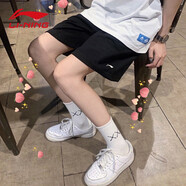 李寧短袖t恤女ins潮牌情侶款夏季國潮學(xué)生男女同款正肩半袖寬松上衣 棉質(zhì)百搭短褲 L (175/92A)