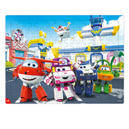 古部汪汪隊兒童木質(zhì)框式拼圖3-6歲寶寶玩具帶框底圖早教益智幼兒拼圖 96片木質(zhì)拼圖-超級飛俠