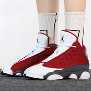 耐克（NIKE）男女鞋新款 AIR JORDAN AJ13高幫芝加哥運(yùn)動(dòng)鞋實(shí)戰(zhàn)籃球鞋 DJ5982-884129-600 灰白紅 36
