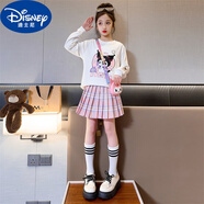 迪士尼（Disney）女童庫洛米秋裝學(xué)院風(fēng)jk套裝百褶裙洋氣兒童衛(wèi)衣裙女孩星黛露衣服 長袖款粉色庫洛米 含包包 120 cm 建議5-6歲
