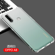 AOYAMIC 適用OPPO A9/A9x手機(jī)殼oppoa91保護(hù)套o(hù)ppoa8全包防摔透明超薄硅膠軟殼男女款 OPPO A8【透明白】 氣囊防摔透明軟殼【單殼】