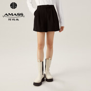 阿瑪施（AMASS）女裝新款簡(jiǎn)約百搭三醋酸休閑短褲女5100511 黑 L (4碼)
