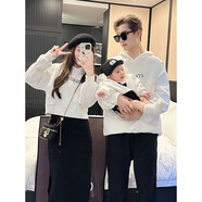 G.DUCKKIDS小黃鴨高級(jí)親子裝一家三口秋連帽衛(wèi)衣裙套裝母女兩件套周歲百天嬰 白色 嬰兒連體衣66