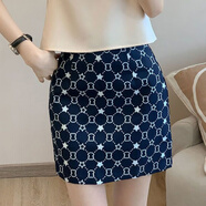 AHKA法式氣質(zhì)休閑半身裙套裝夏季新款小香風(fēng)連衣裙時尚短款上衣兩件套 短裙 3XL 135-150斤