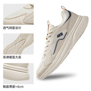 安踏（ANTA）男鞋夏季男士運(yùn)動(dòng)鞋男2025新款網(wǎng)面透氣跑步鞋休閑鞋老爹鞋子男 象牙白/泥沙灰/巖石灰-1 43