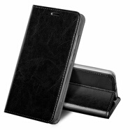 AYALEY  適用于SONY索尼Xperia XZ2 Premium手機殼翻蓋XZ真皮保護套Z 【索尼Z5Premium】黑色（純牛皮）