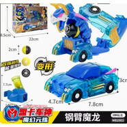 萌卡車(chē)神霸王盟卡車(chē)神玩具之魔幻對決W金剛雄獅變形套男孩 全新魔幻元珠-鋼臂魔龍