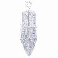 亮片流蘇短裙性感夜店女王鏤空閃亮cos拉丁舞裙氣質(zhì)睡衣  均碼80 閃亮流蘇裙不含發(fā)箍