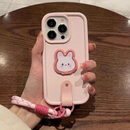 優(yōu)束 適用華為nova14手機殼7/6pro斜挎13/12掛繩9pro秋冬8se毛絨nova5pro 金剛砂粉色粉扣+兔子支架+玫粉手繩 其他機型備注 