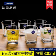 樂美雅6只裝加厚耐熱玻璃杯家用透明喝水杯泡茶杯牛奶果汁杯套裝觀山杯 6只裝/透明四方矮款300ml 無規(guī)格