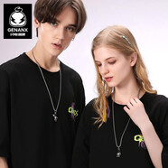 Genanx【情人送禮】摘星宇航員項(xiàng)鏈一對式新款男女情侶浪漫掛鏈潮 銀白色
