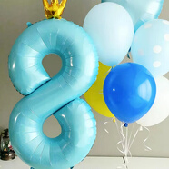 多美憶生日場(chǎng)景布置男孩數字生日氣球道具氛圍布置兒童派對裝飾藍色8
