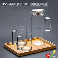 樂(lè )美雅鋼化玻璃杯家用帶把耐高溫大容量喝水杯泡茶杯辦公室綠茶杯