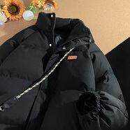 西域傳奇 美式棉服男外套秋冬季加厚面包服寬松立領(lǐng)羽情侶棉衣絨服棉襖男 黑色680 L (110斤-140斤）優(yōu)先發(fā)貨